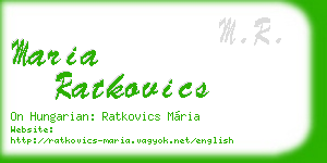 maria ratkovics business card